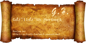 Góliáth Herbert névjegykártya